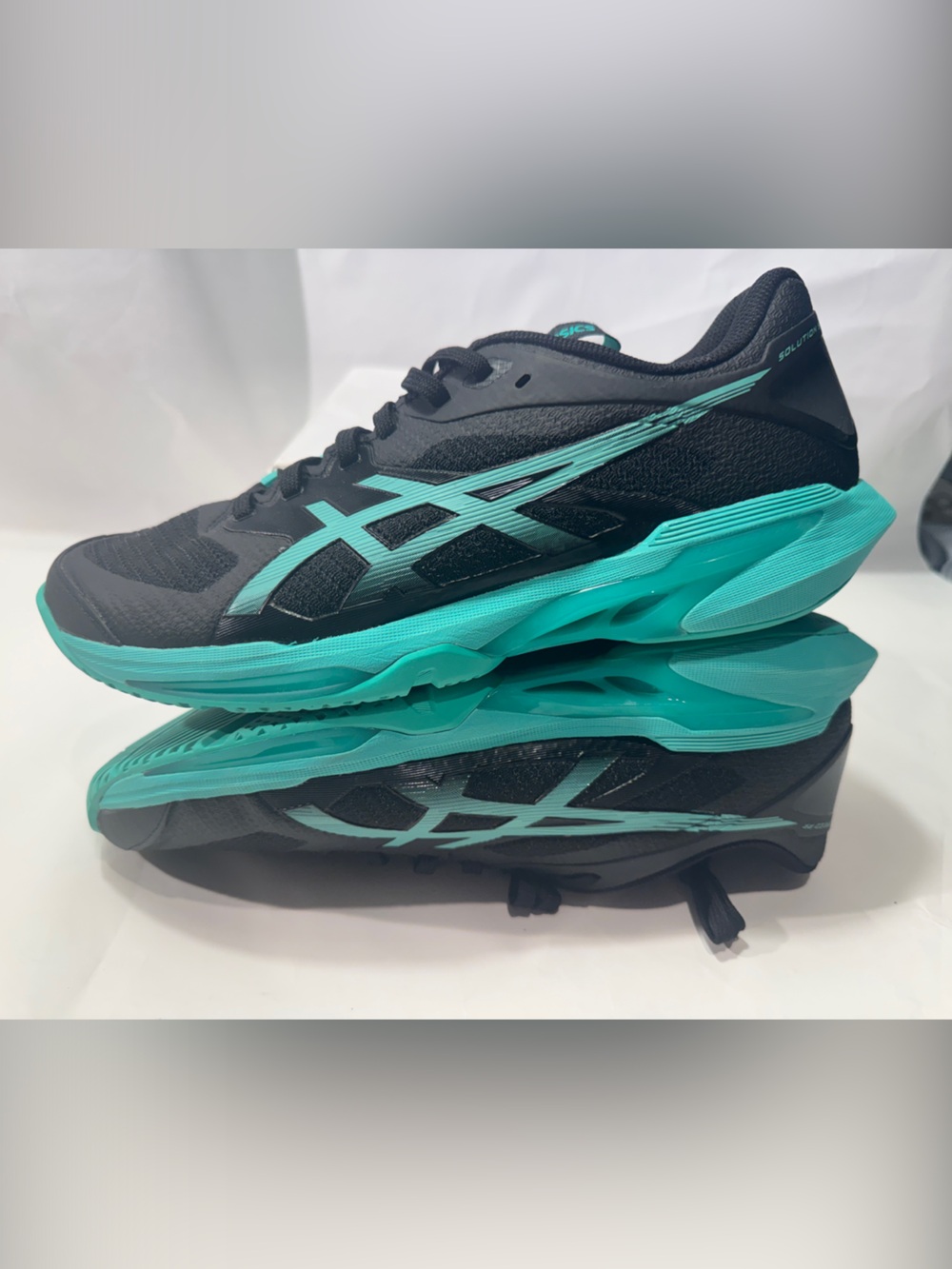 ASICS Solution Speed FF 3 Men’s 9 Tennis Shoes Black Teal NEW